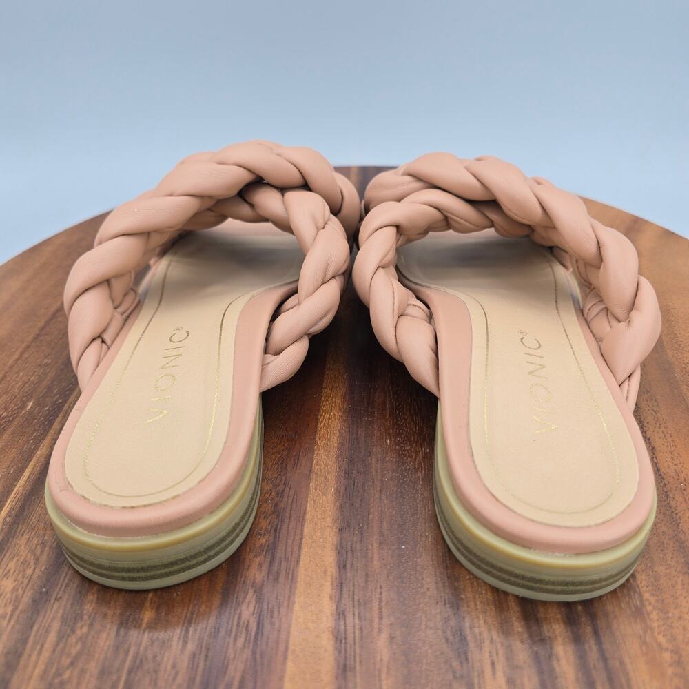 Vionic Kalina Sandals Womens 6.5 Braided Cross Strap Open Toe Orthotic Slides - Picture 4 of 7